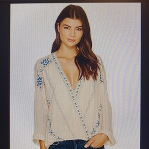 Free People Top w/ Embroidery & Beading